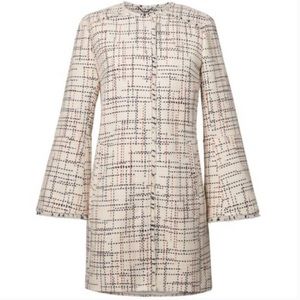 Banana Republic Collarless Italian Tweed Car Coat